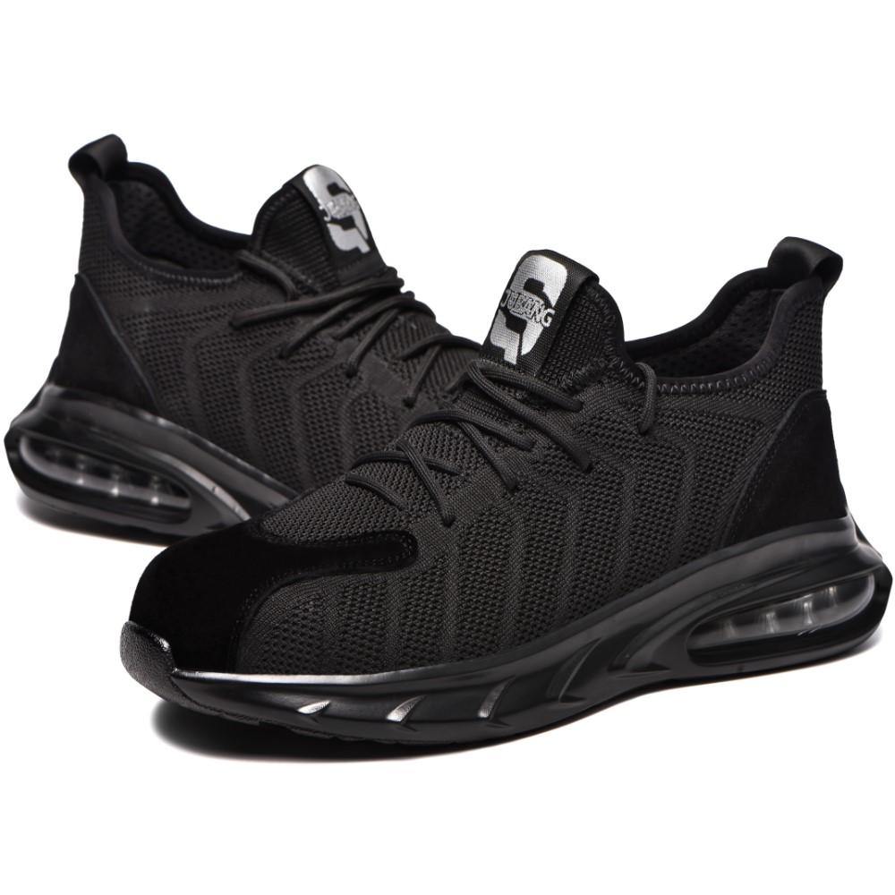 All black comfortable work hot sale shoes